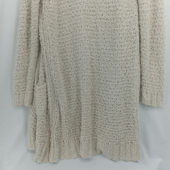 Massimo Dutti Bouclé Knit Cardigan Sweater Large Beige Cream Italy Cozy Designer - Picture 10 of 13